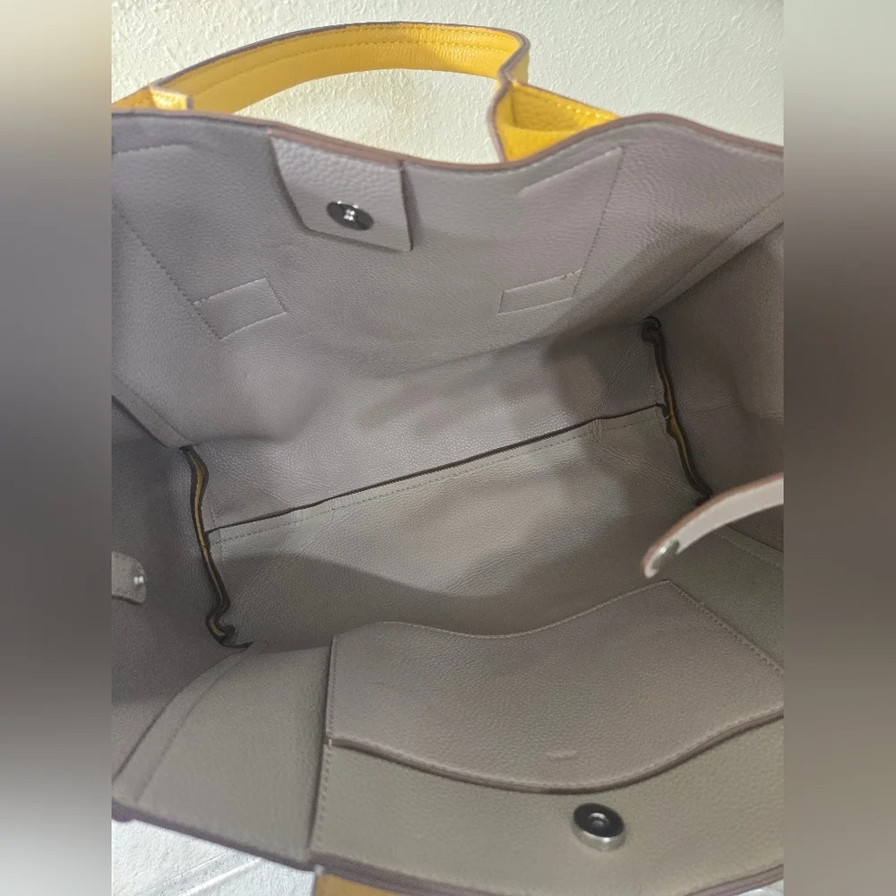 MNG Mango/Mustard Yellow Tote Purse Bag Boho Office Beachy Travel
